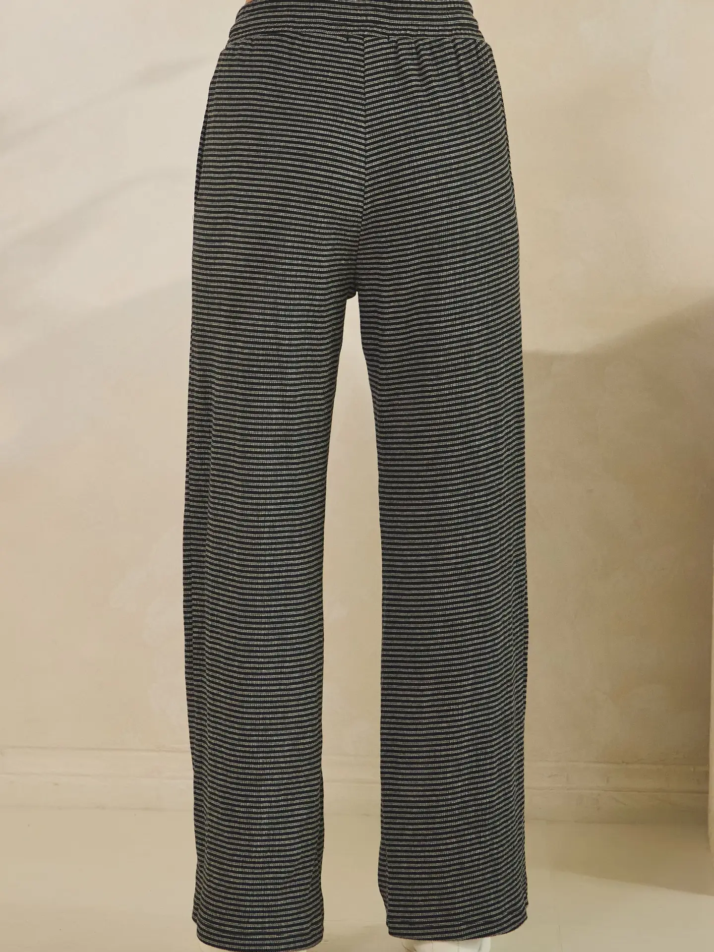 Wide Legged Stripe Crinkle Bottoms