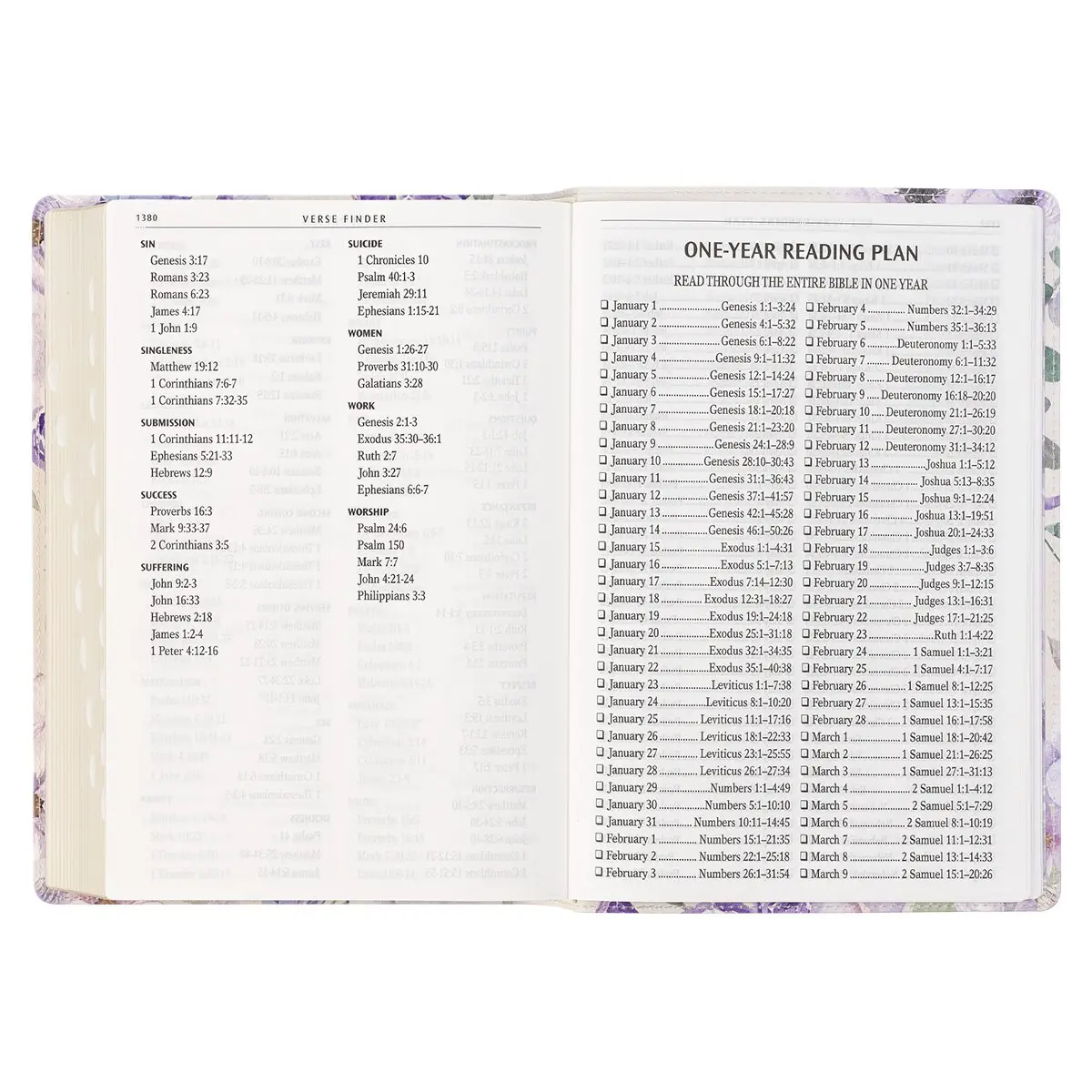 KJV-Giant Print, Full-Size- Lavender Floral