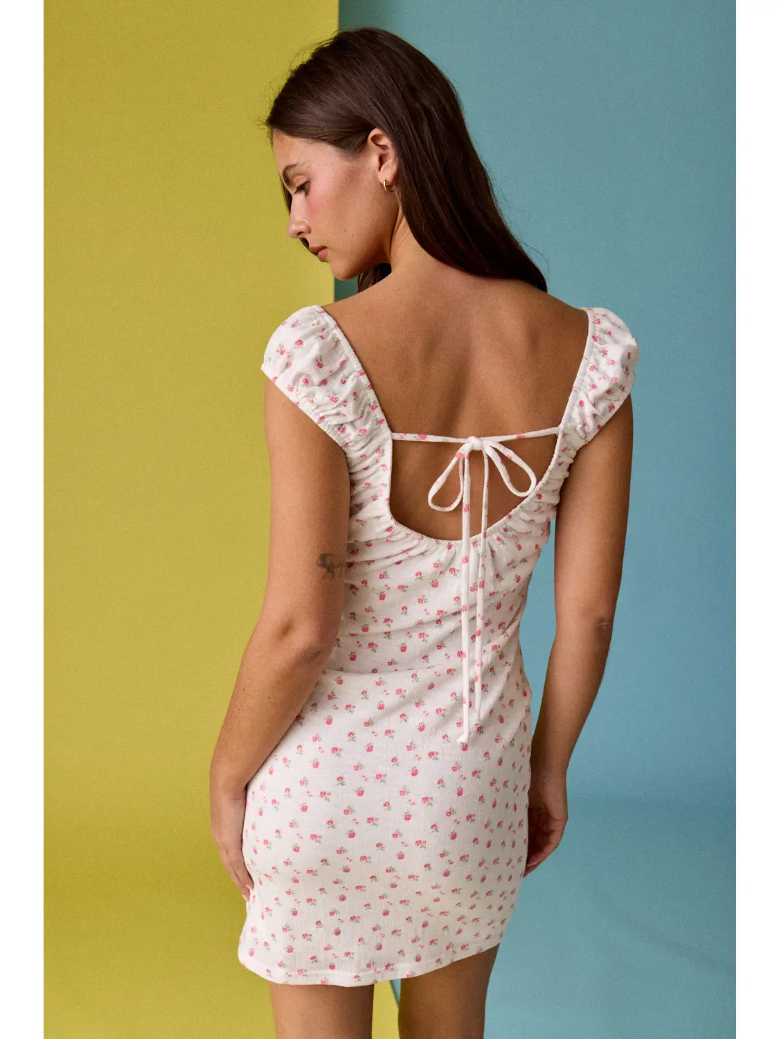 Floral Puff Sleeve Mini Dress