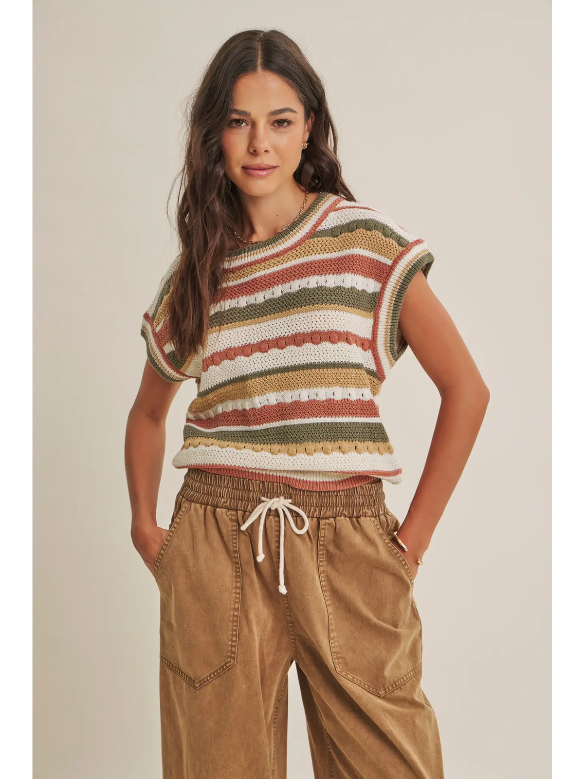 Seasonless Transitional Textured Stripe Sweater Shirt