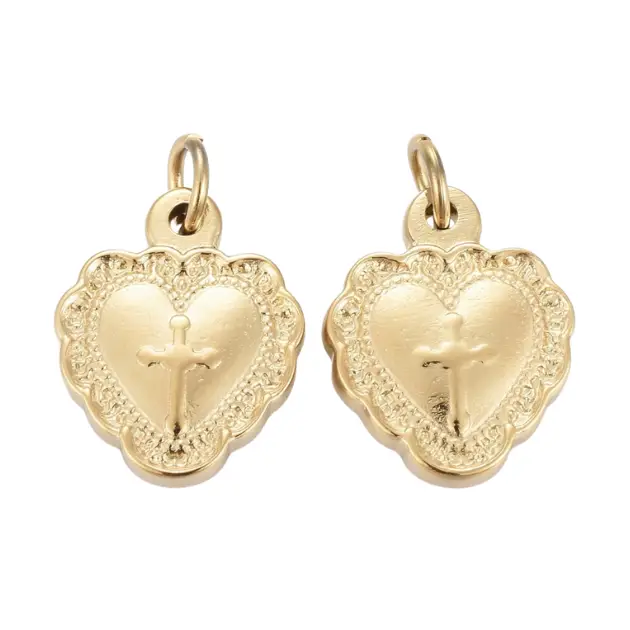 Gold Vintage "Cross My Heart" Charm