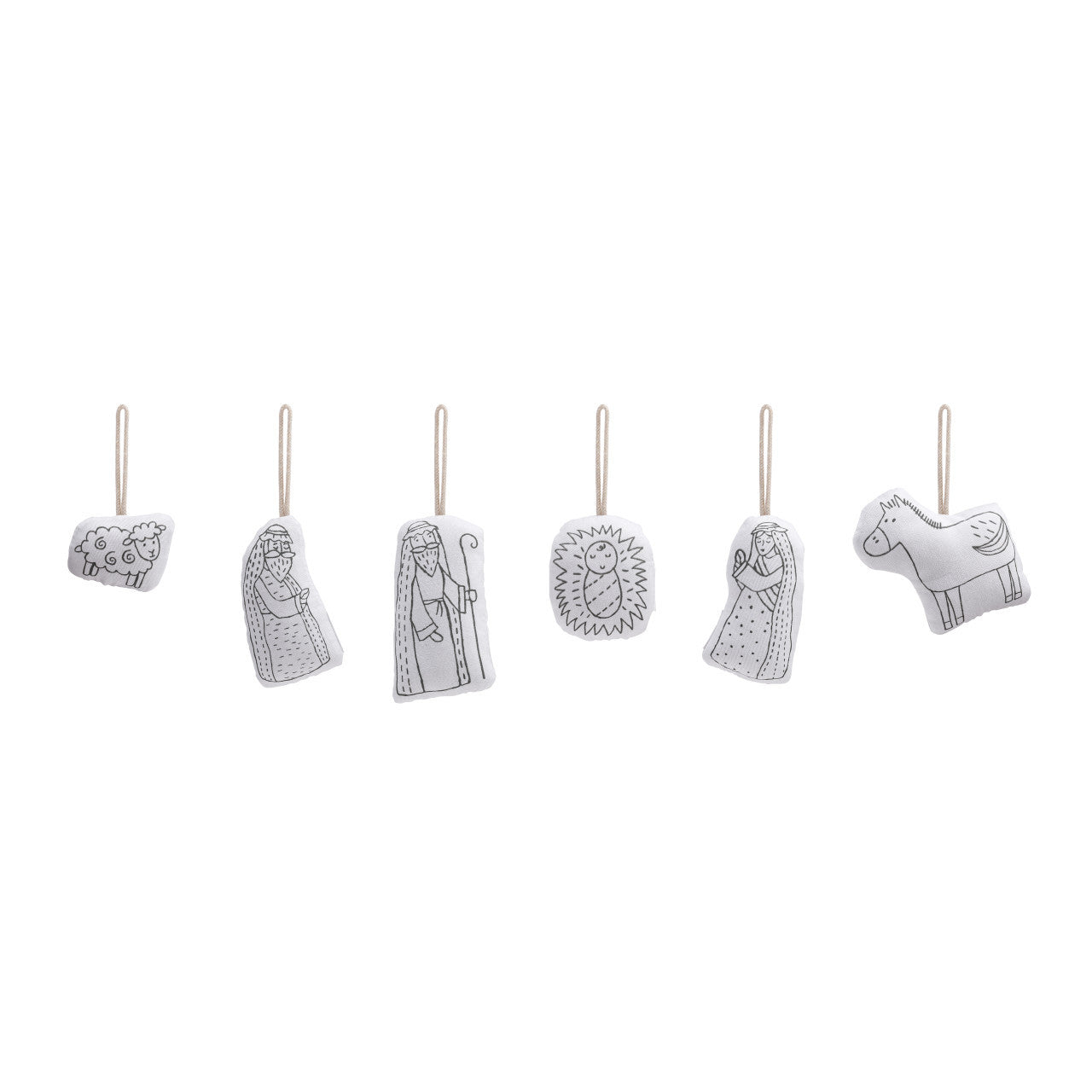 Nativity Plush Color Me Ornaments