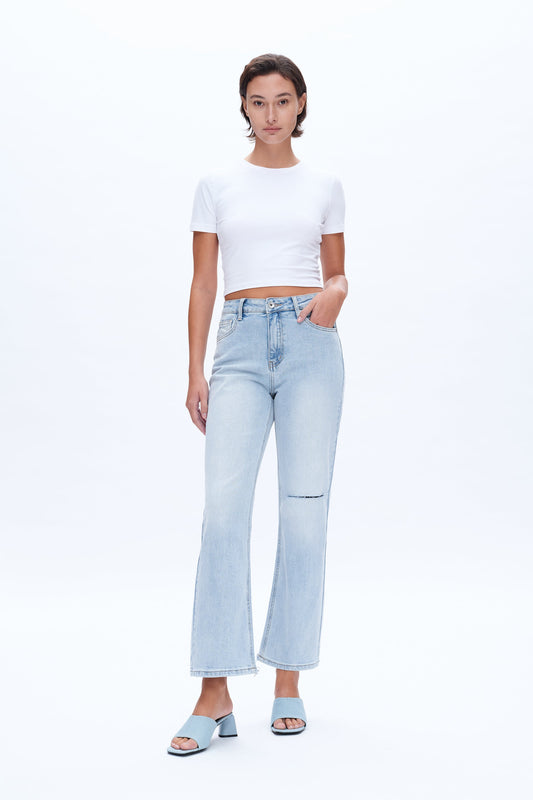 Bayeas Light Wash High Rise Jeans