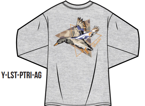 Burlebo Youth Grey Pintail Triangle Duck Long Sleeve Tee