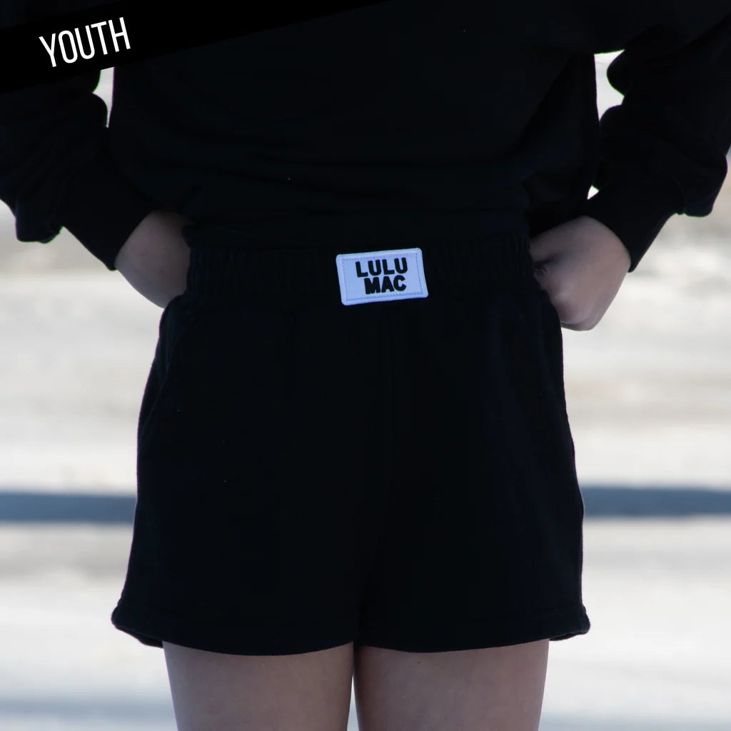 Lulu Mac Youth Terry Cloth Shorts - Black