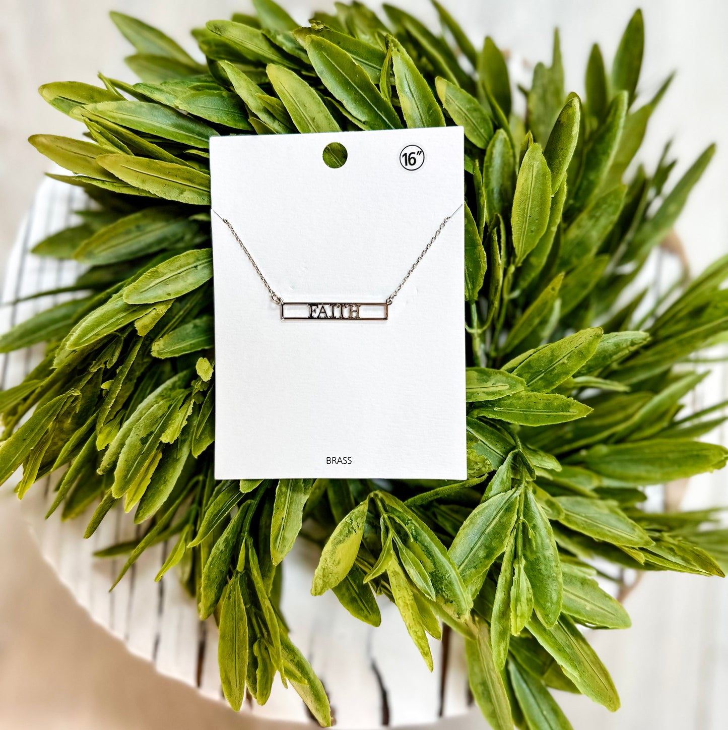 Faith bar necklace