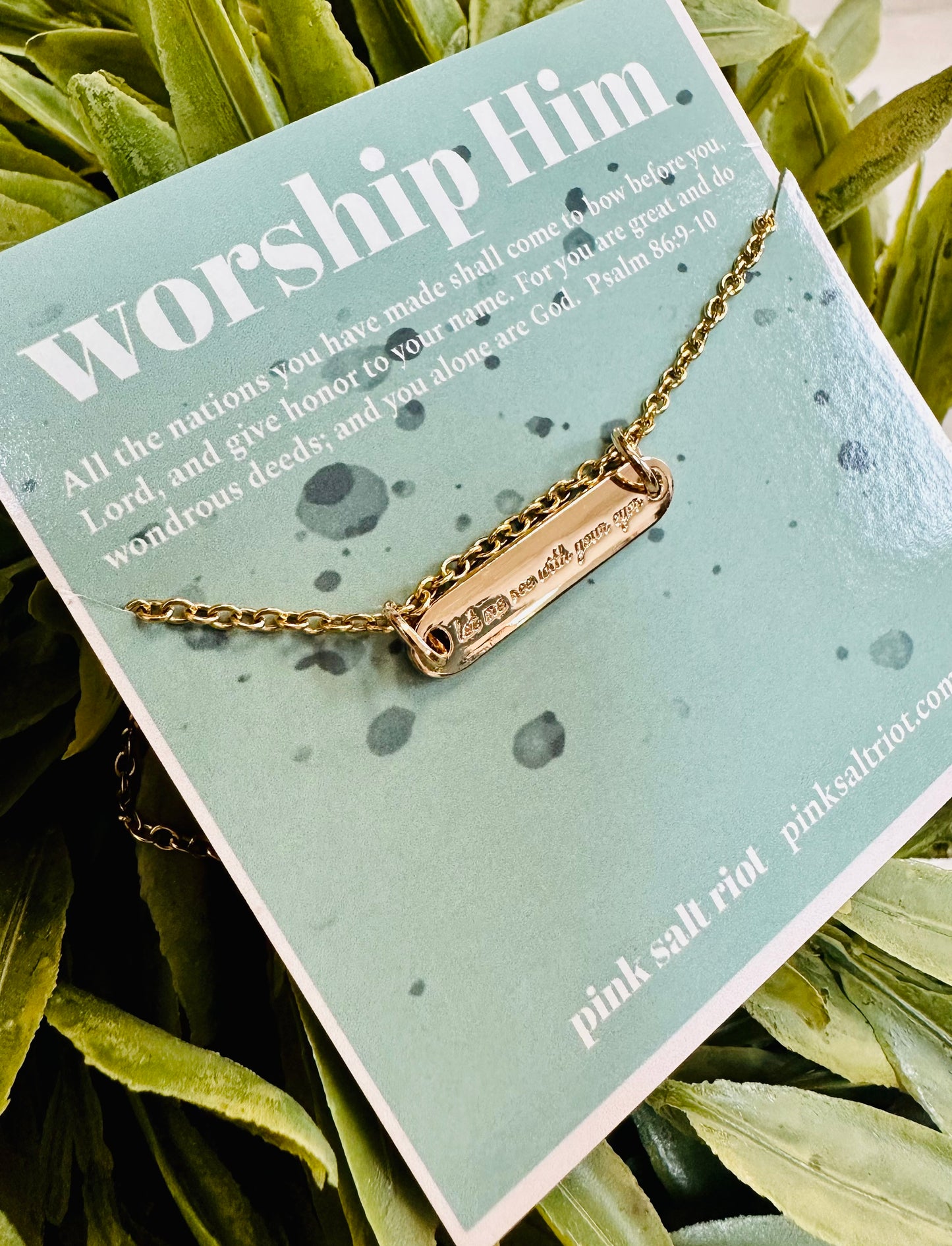 Worship Him Bar Necklace-Let me see with Your eyes