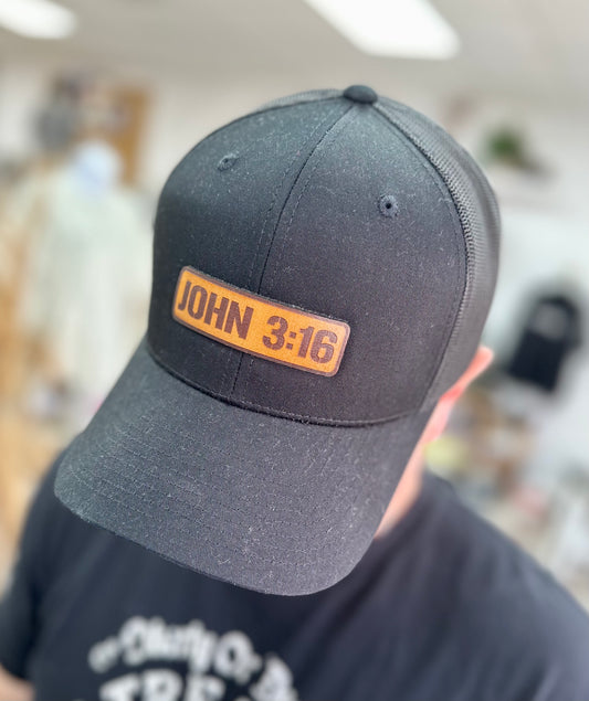 John 3:16 rectangle patch hat