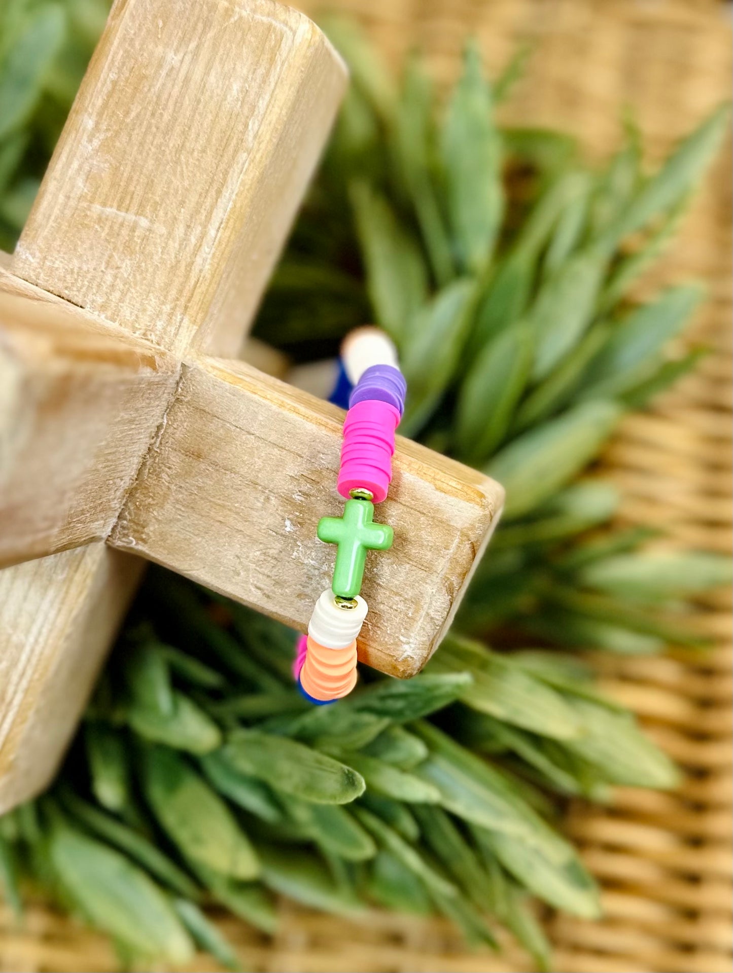 Chloe Beth Multi Color Cross Bracelet (Cross color option)