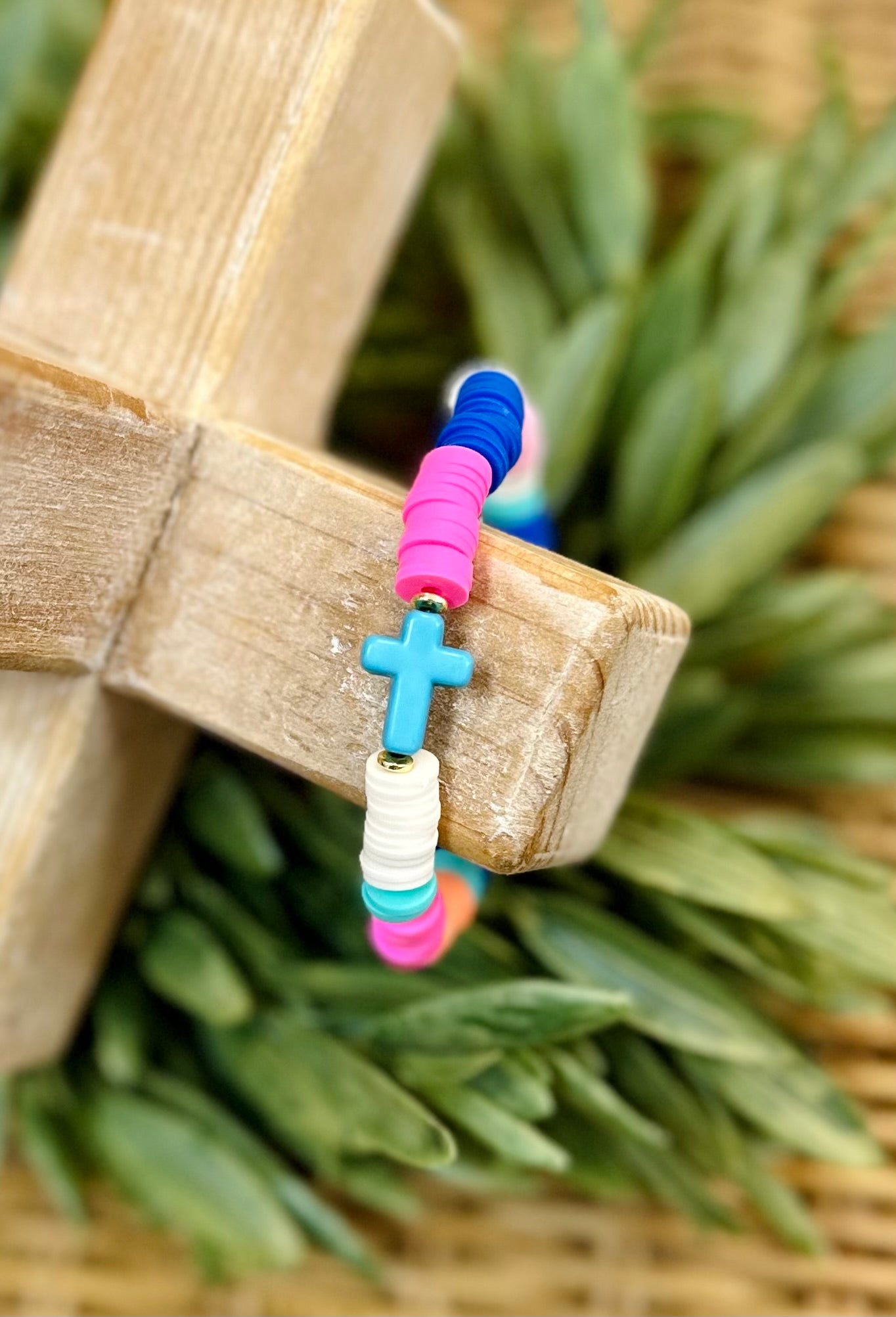 Chloe Beth Multi Color Cross Bracelet (Cross color option)