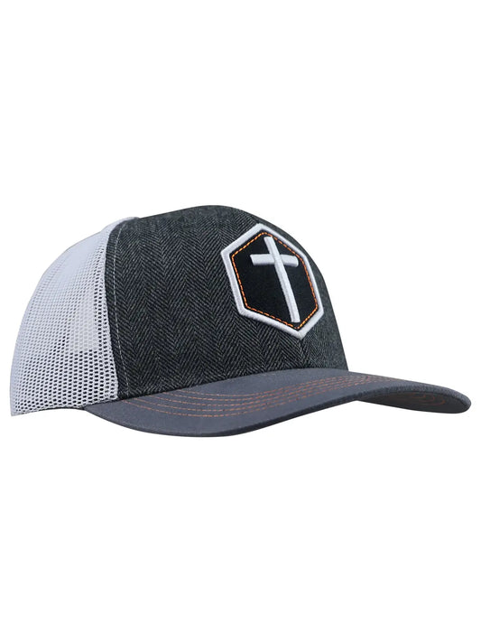 Grey Mens Cross Hat