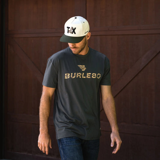 Burlebo-Go To Tee - Flying B Logo - Gun Metal Grey & Gauge Camo