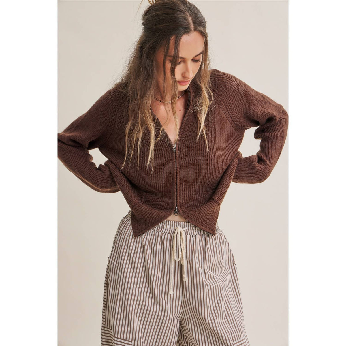 Coffee Before Noon Mixed Stripe Everyday Wide Leg Linen Pants