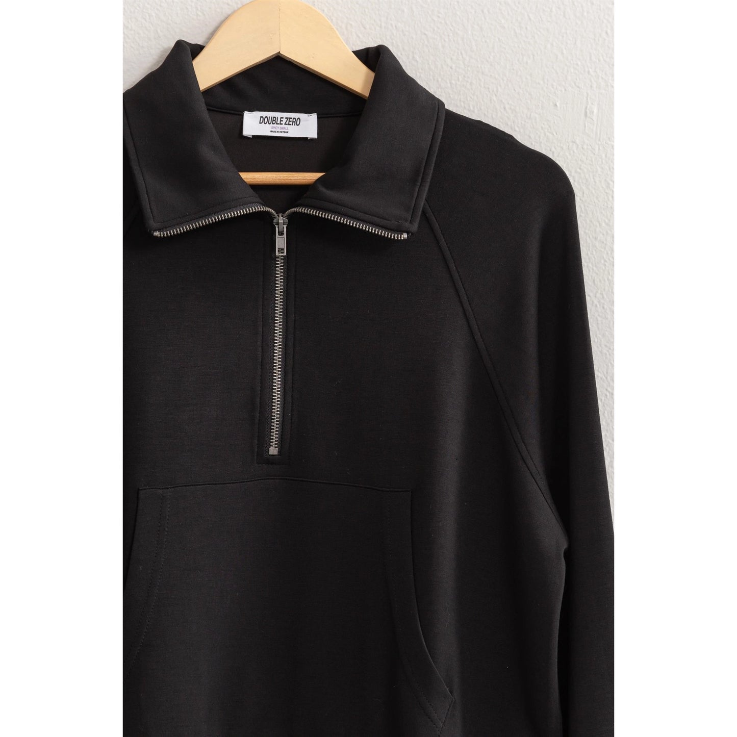 Half Zip Black Collar Sweatshirt