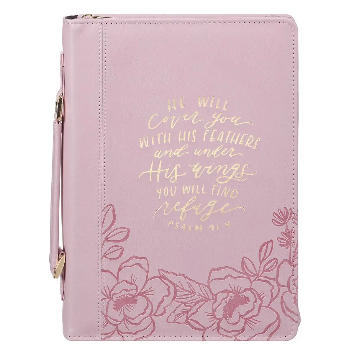 Bible Cover Fashion Pink He Will Cover You Ps. 91:4