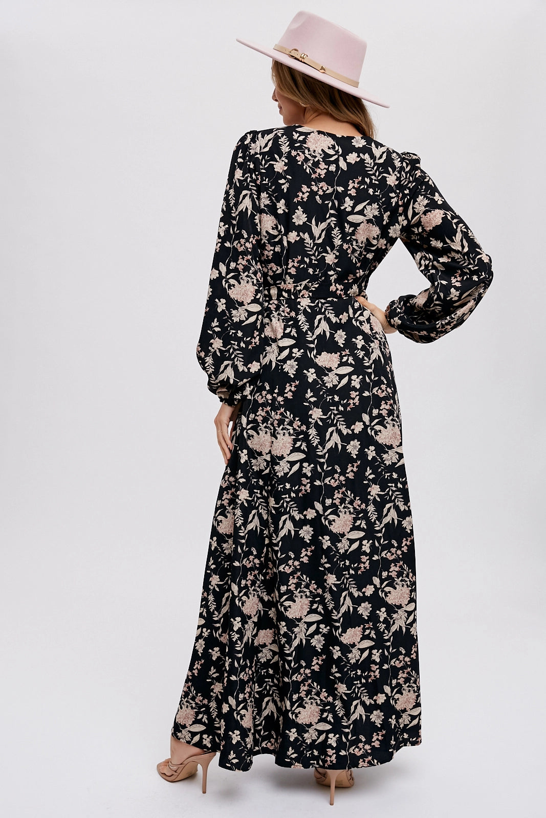 Floral Print Wrap Maxi Dress