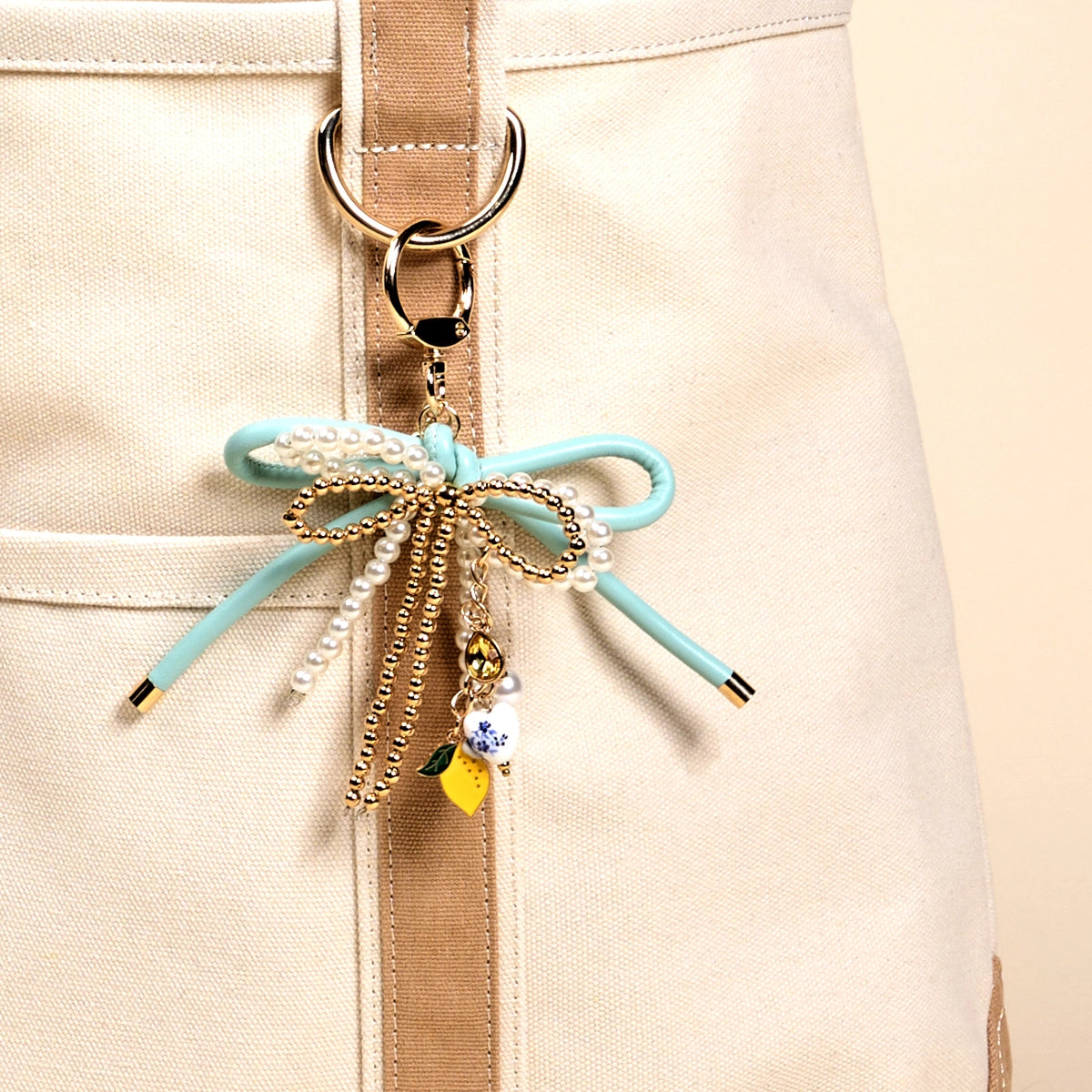 Layered Bows Bag Charm–Limoncello Love