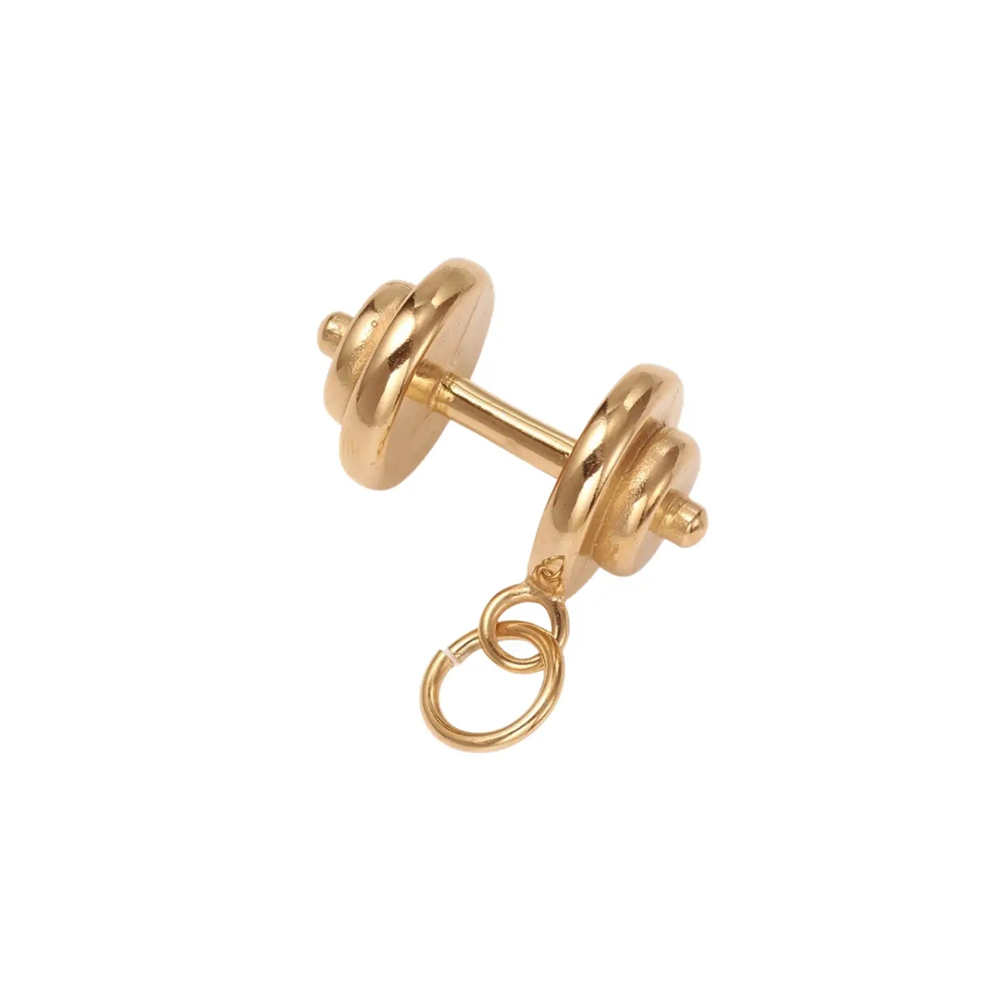Gold Dumbbell Charm