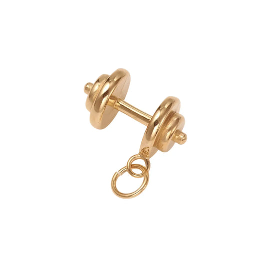 Gold Dumbbell Charm