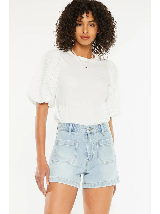 Kancan Trouser Light Denim Shorts