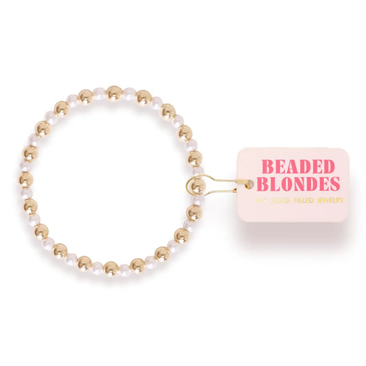 Beaded Blondes Anna Pearl Bracelet in Gold