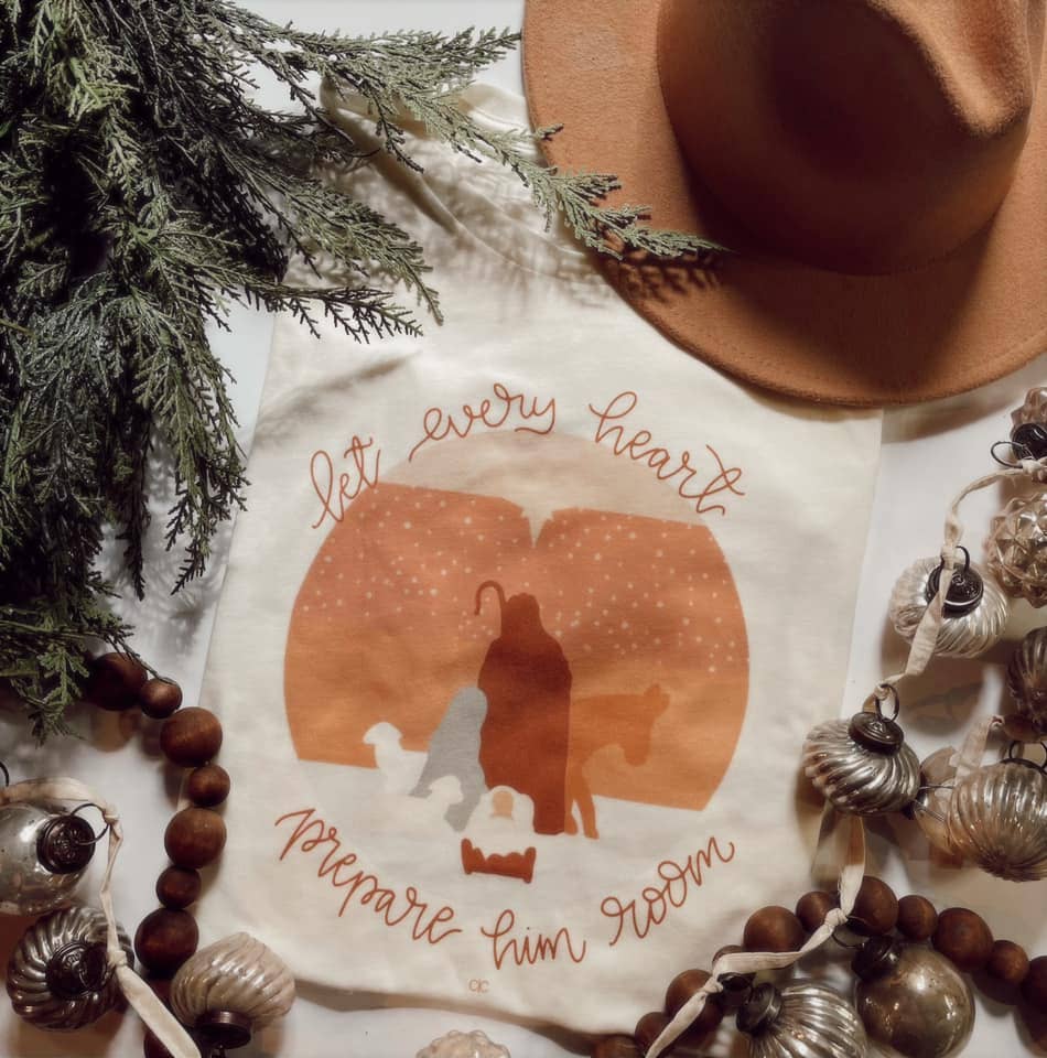Nativity Christmas "Let Every Heart Prepare" Graphic Tee