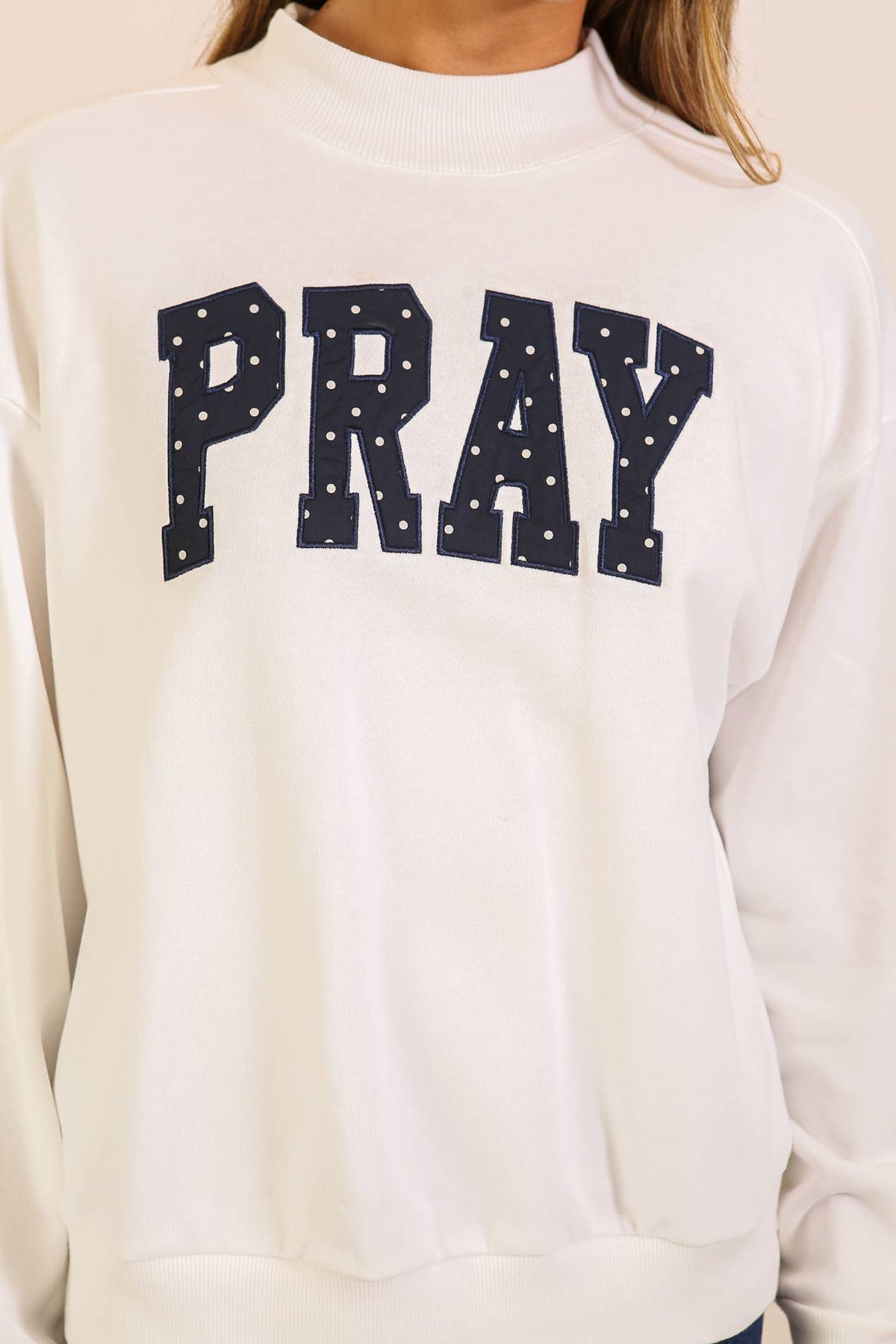 Pray Polka Dot Mock Neck