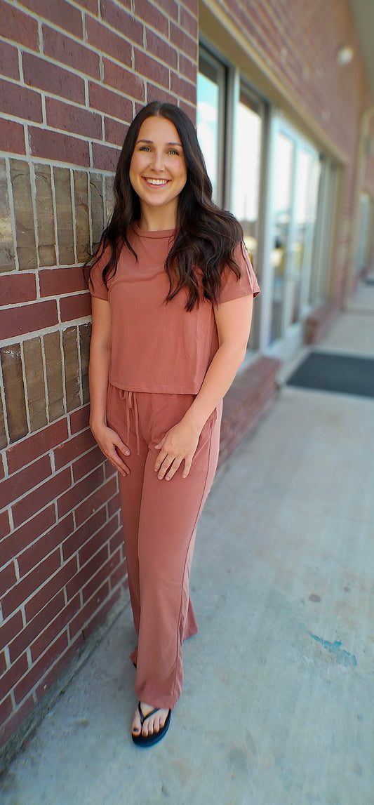 Terracotta Top and Pants Set