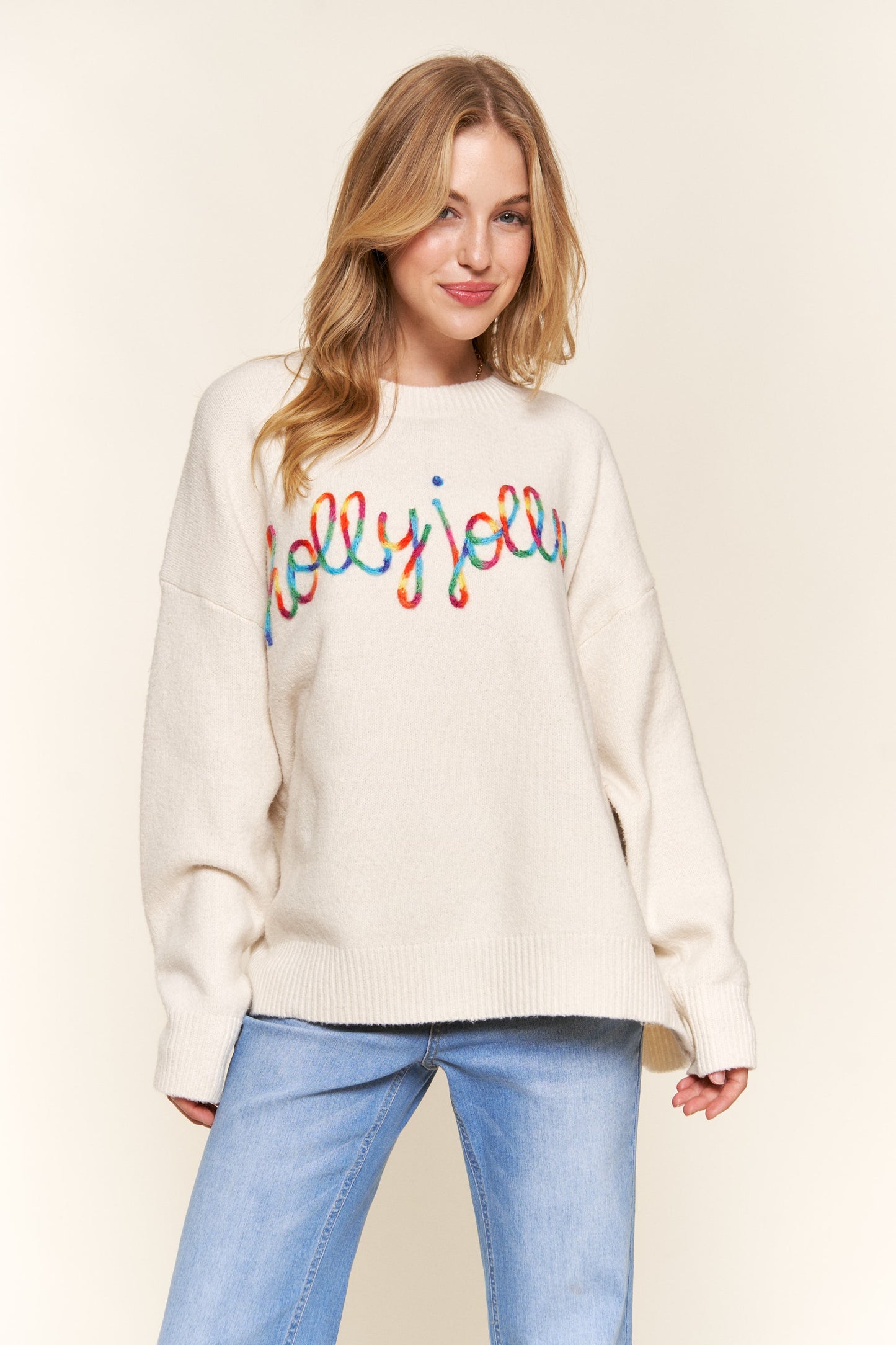 Holly Jolly Ivory Pullover