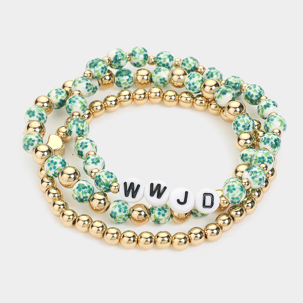 WWJD 3-Piece Stack Bracelet