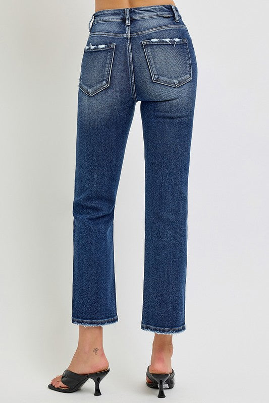 Risen Tummy Control High Rise Crop Jeans