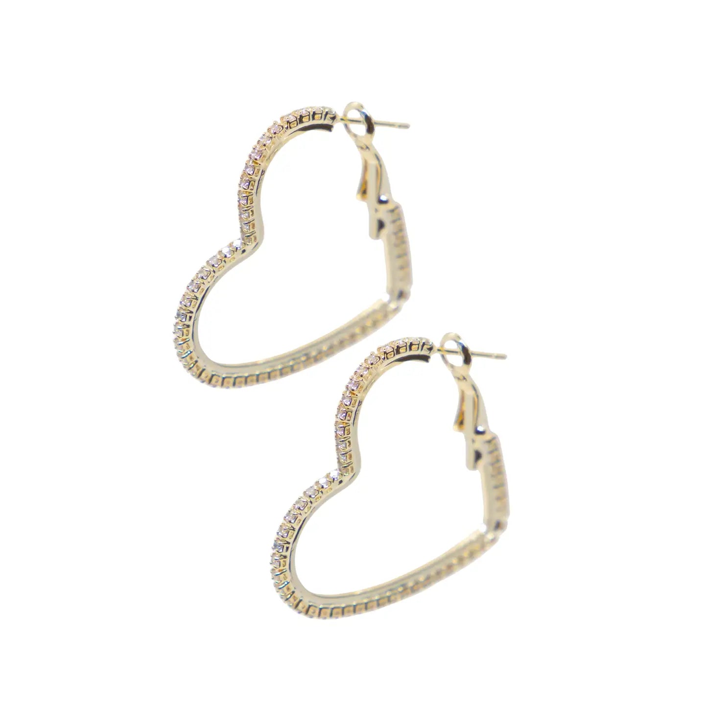 Gold Heart Shape Hoops