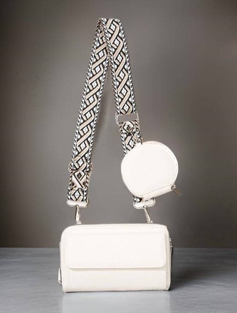 Leather Crossbody Duo Wallet Purse