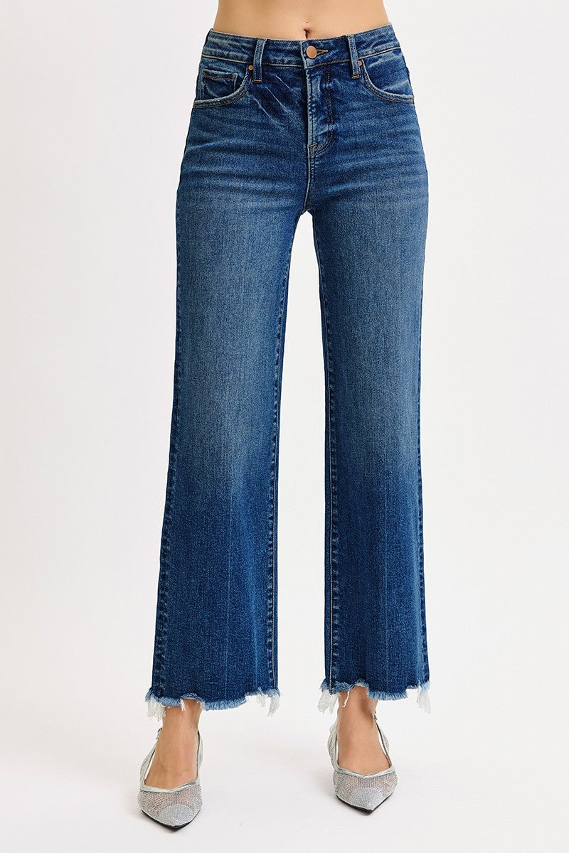Tummy Control High Rise Risen Ankle Straight Jeans