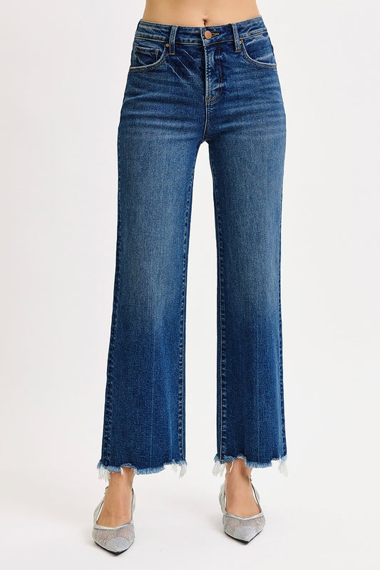 Tummy Control High Rise Risen Ankle Straight Jeans