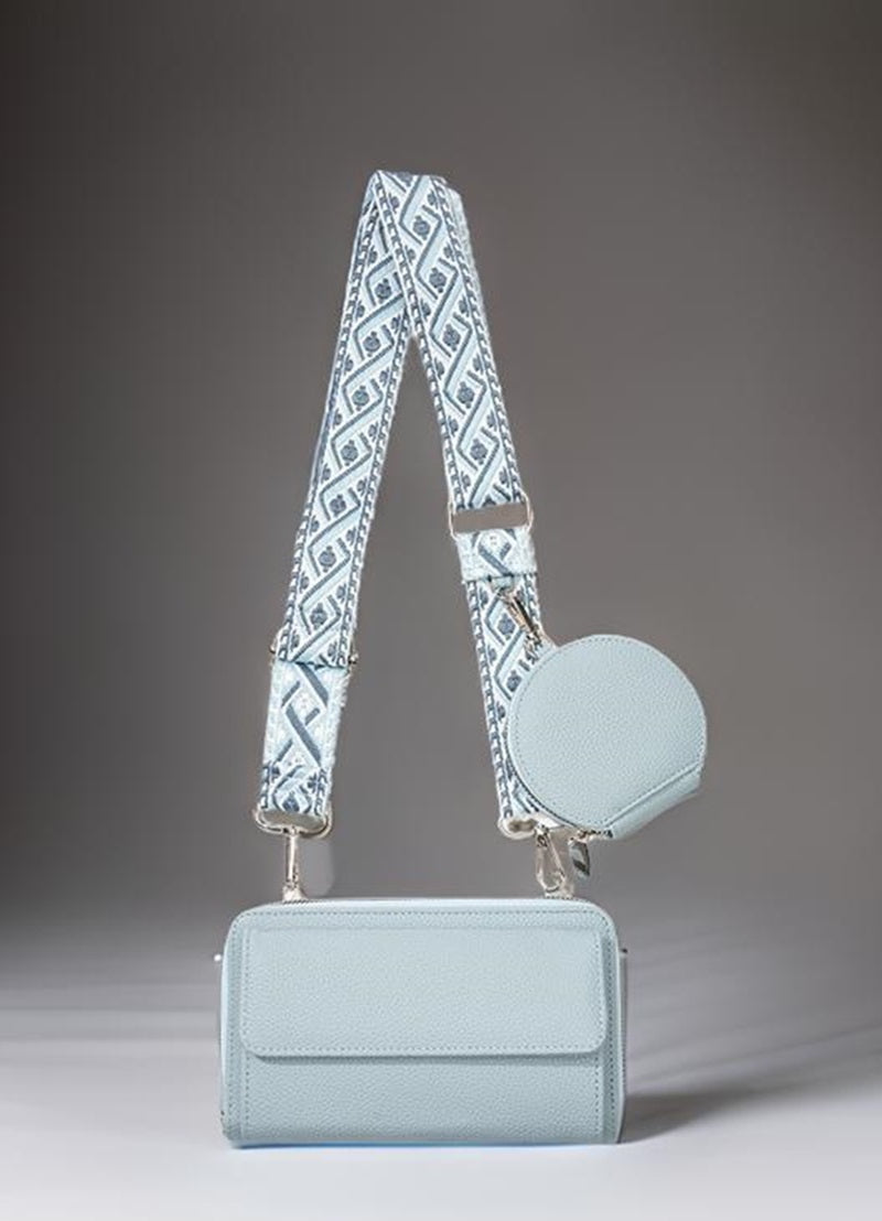 Leather Crossbody Duo Wallet Purse