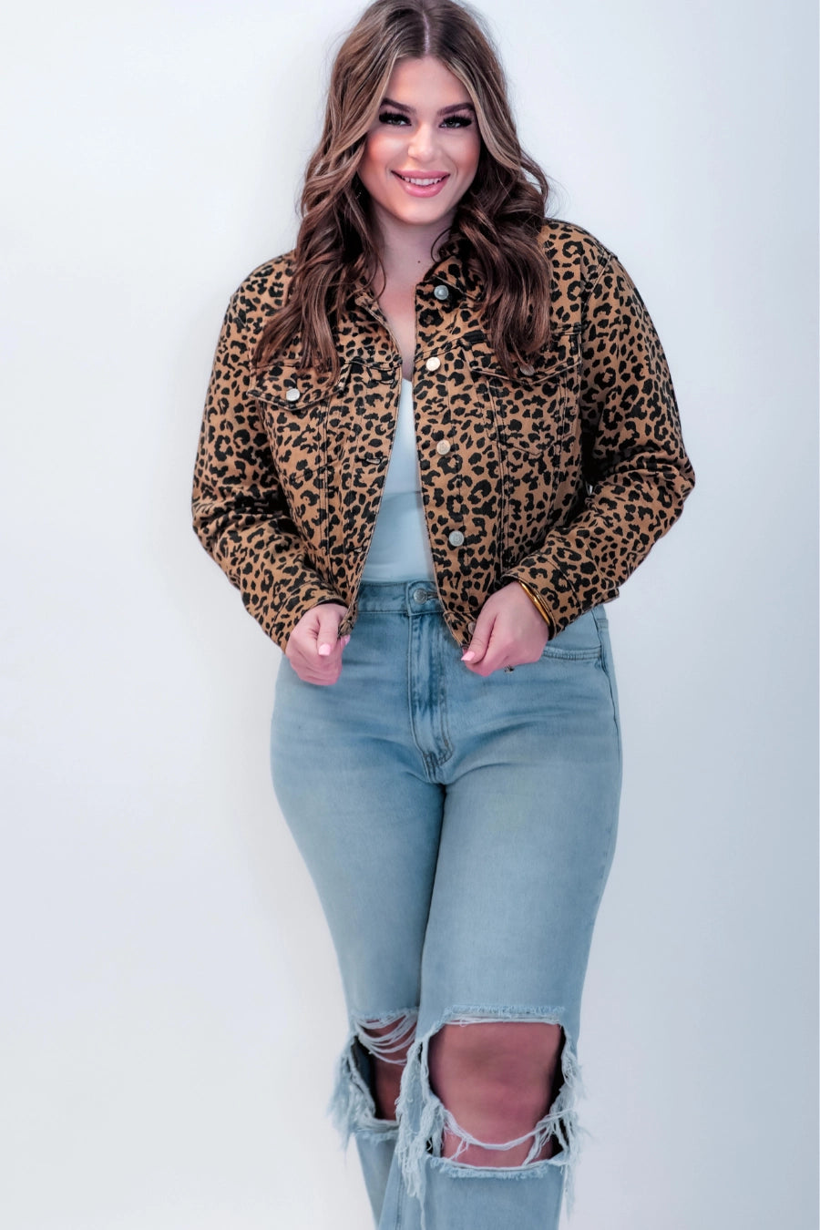 Leopard Denim Jacket