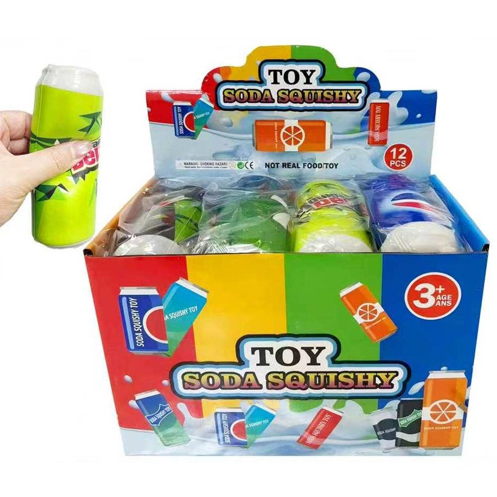 12PCS - Soda Can Squeeze Squishy Stress Relief Toy Set