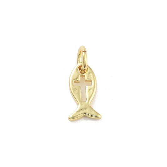 Gold Jesus Fish Charm