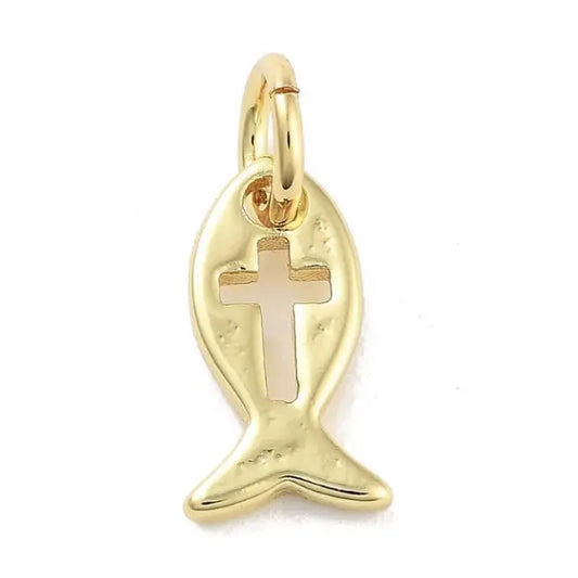 Gold Jesus Fish Charm