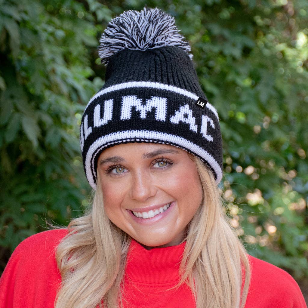 Lulu Mac Knit Pom Beanie - Black