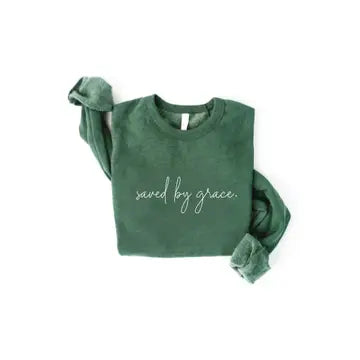 Saved by Grace Cursive Sweater