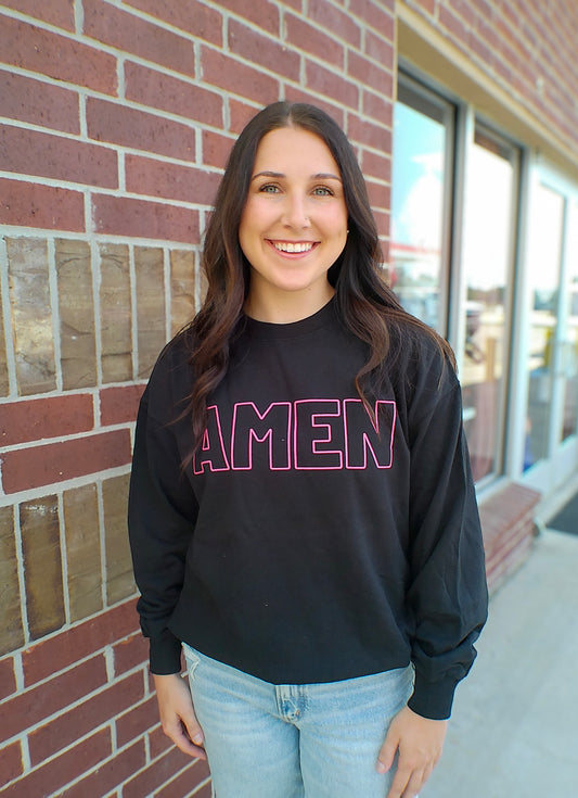 Black and Pink Amen Sweatshirt