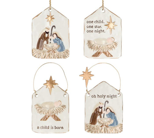 Ornament Divine Holy Night Family Ceramic