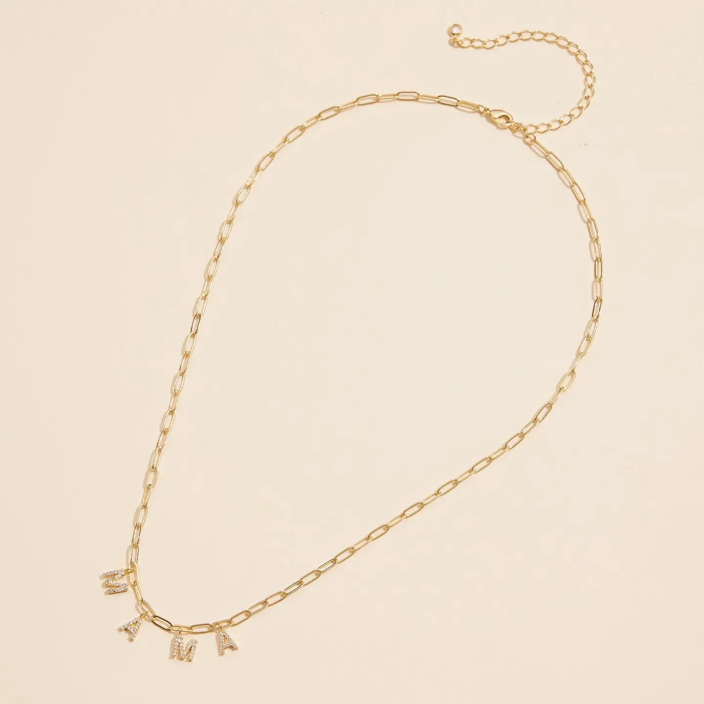 Sparkling Mama 18K Gold Charm Necklace