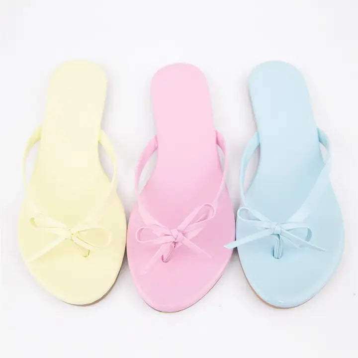 Kylie Blue Bow Flip Flops