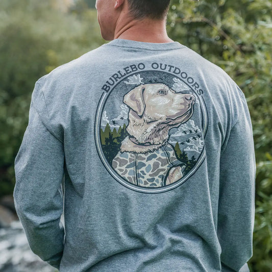 Burlebo Camo Hunting Dog Long Sleeve - Dark Heather Grey