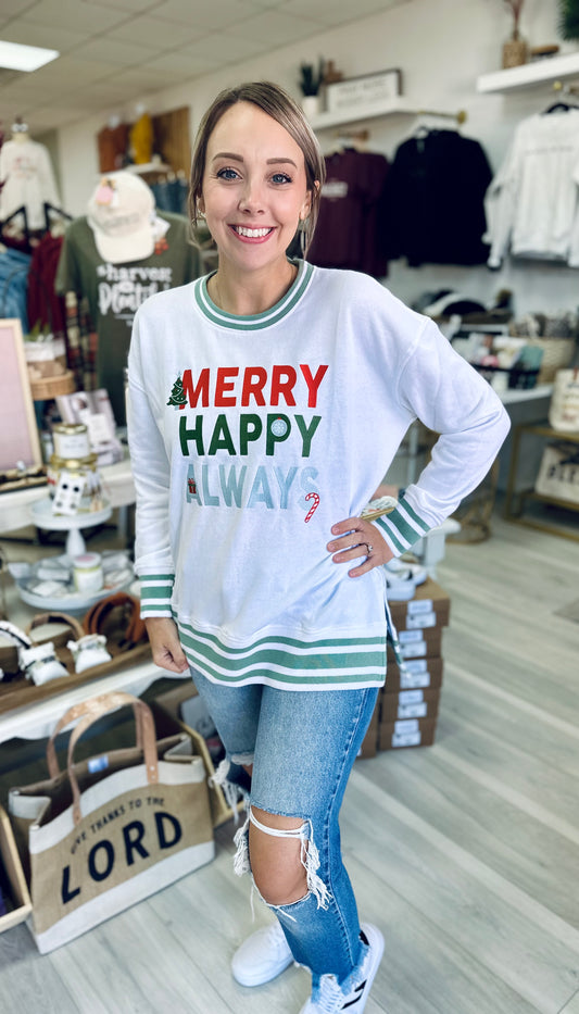 PREORDER - Merry Happy Always Retro Sweatshirt