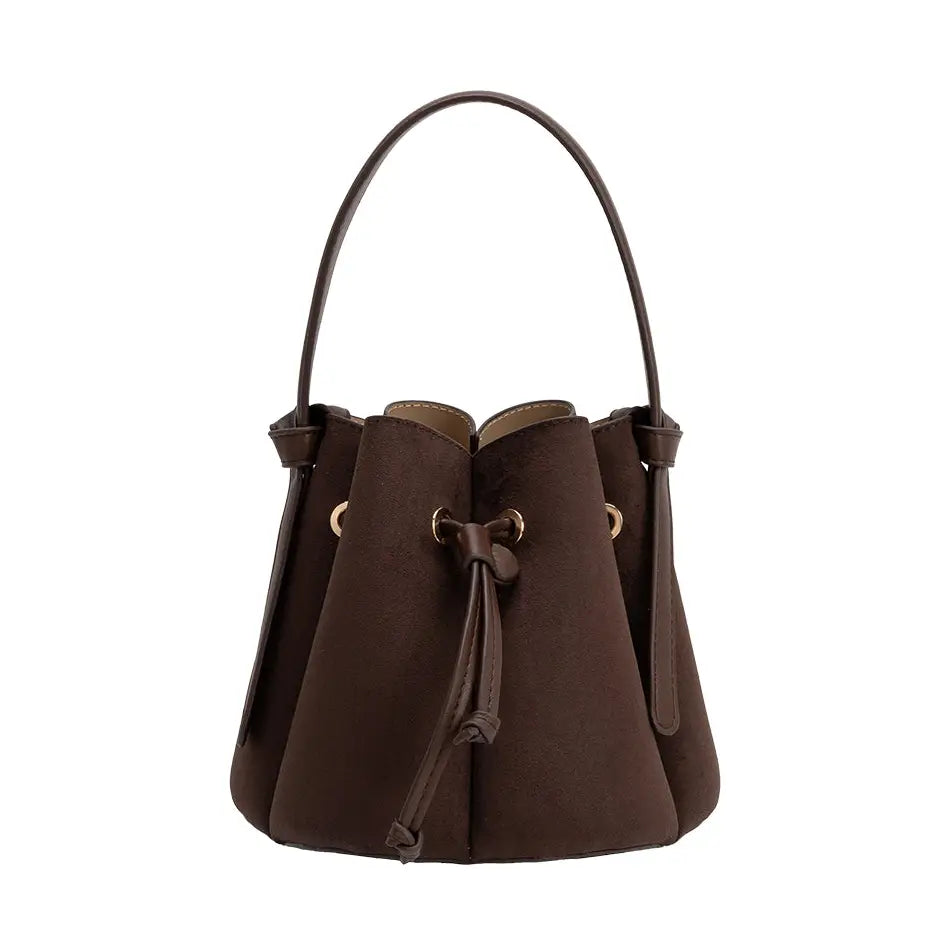 Laguna Mini Chocolate Recycled Vegan Suede Top Handle Bag