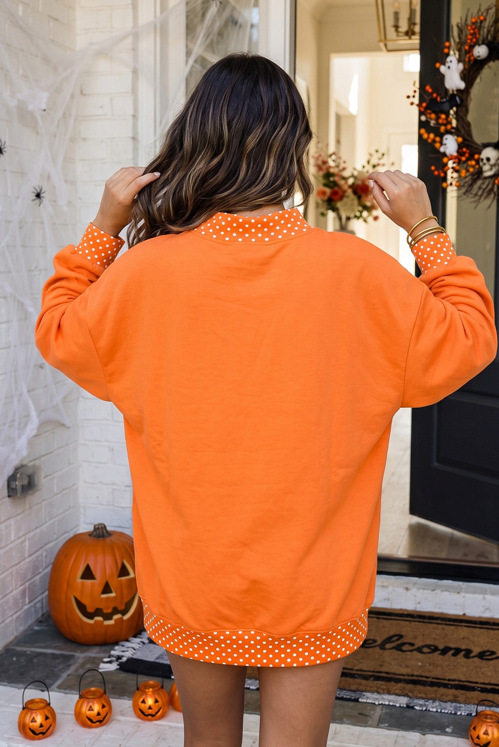 Polka Dot Boo Mock Neck